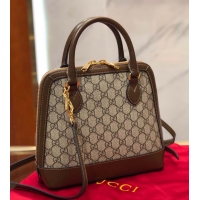 Grade Quality Gucci GG Supreme Canvas Top Handle Bag 621220 Brown