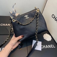 AAAAA Cheapest Chanel Small Calfskin hobo bag AS1461 black