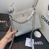 Low Cost Grade Chanel Small Calfskin hobo bag AS1461 grey