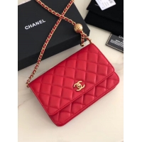 New Design Chanel Original Small classic Sheepskin flap bag AS33814 red