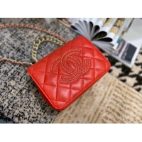 Best Quality Imitation Chanel Lambskin flap bag AS1514 red