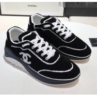 Grade Quality Chanel Terry-cloth & Goatskin Classic Sneaker G02049 Black/White 02 2020 