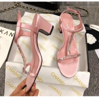 Buy Cheapest Chanel Satin & Strass Sandals G36122 Pink 2020