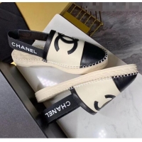 Super Quality Chanel Lambskin Espadrilles Mules Sandals G52113 Beige/Black 2020