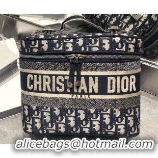 Top Quality Dior Vanity Case Bag in Oblique Canvas CD1614 Blue