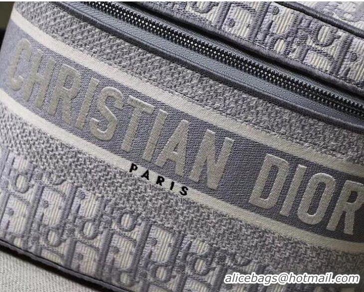 New Design Dior Vanity Case Bag in Oblique Embroidery CD1614 Gray