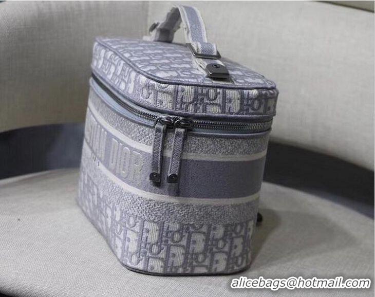 New Design Dior Vanity Case Bag in Oblique Embroidery CD1614 Gray