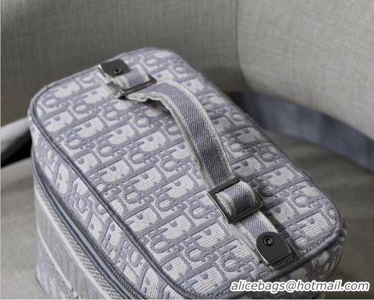 New Design Dior Vanity Case Bag in Oblique Embroidery CD1614 Gray