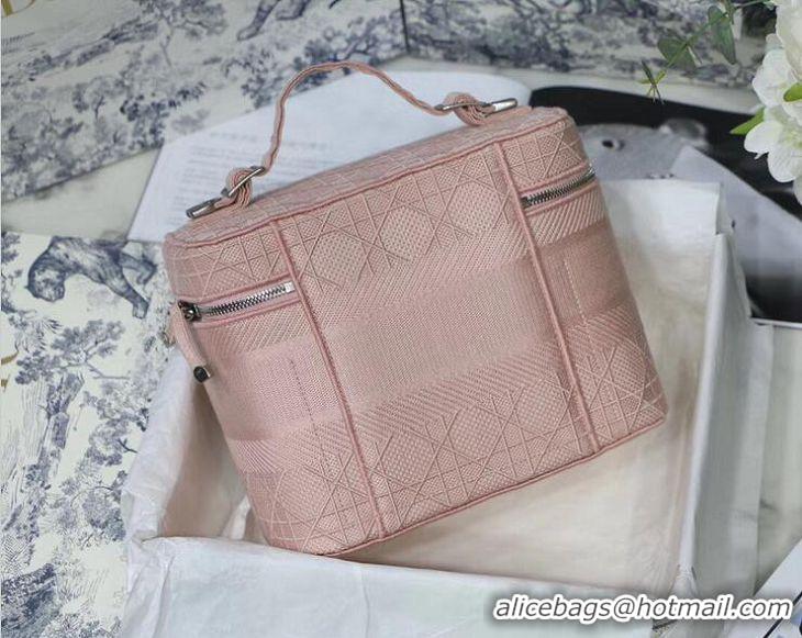 Best Quality Dior Travel Vanity Case In Cannage Canvas CD1615 Pink