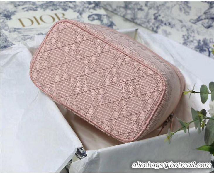 Best Quality Dior Travel Vanity Case In Cannage Canvas CD1615 Pink