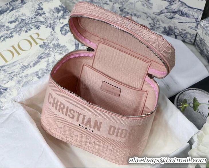 Best Quality Dior Travel Vanity Case In Cannage Canvas CD1615 Pink