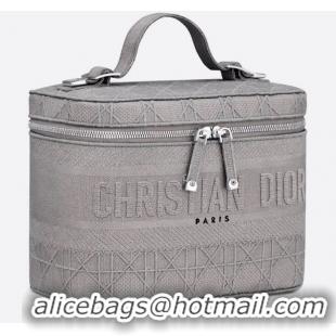 Top Sell Dior Travel Vanity Case In Cannage Canvas CD1615 Grey