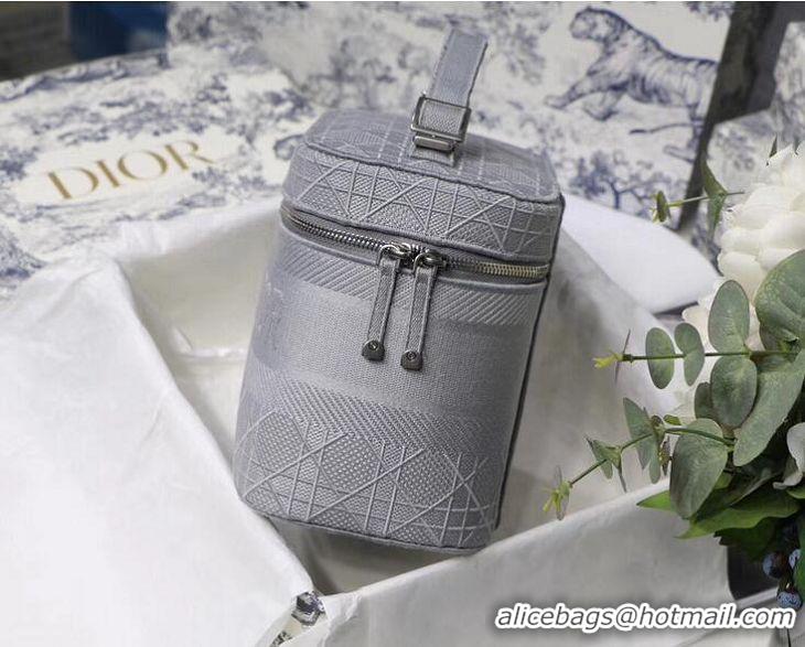 Top Sell Dior Travel Vanity Case In Cannage Canvas CD1615 Grey