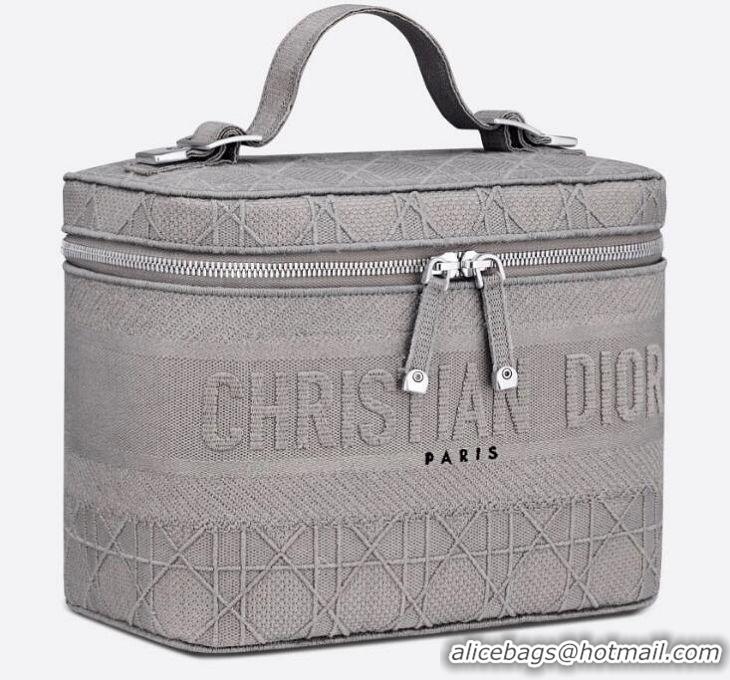 Top Sell Dior Travel Vanity Case In Cannage Canvas CD1615 Grey