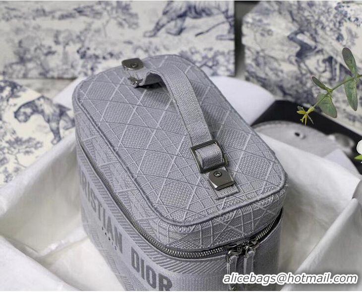 Top Sell Dior Travel Vanity Case In Cannage Canvas CD1615 Grey