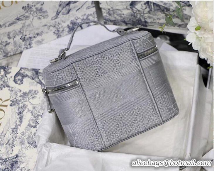 Top Sell Dior Travel Vanity Case In Cannage Canvas CD1615 Grey