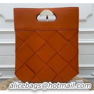 Low Cost Bottega Veneta Small Cabat Shopping Tote in Maxi Woven Leather BV91020 Orange