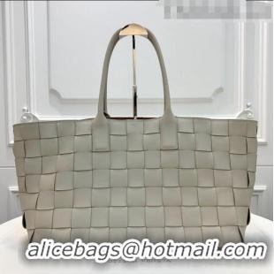 Popular Style Bottega Veneta Medium Tote Bag in Maxi Woven Leather BV01023 White