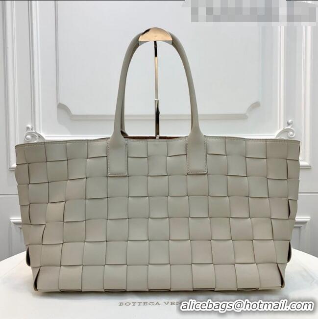 Popular Style Bottega Veneta Medium Tote Bag in Maxi Woven Leather BV01023 White