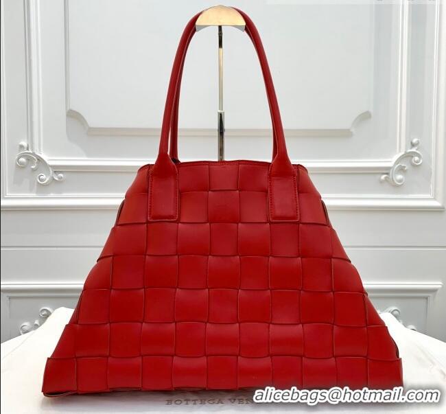 Top Discount Bottega Veneta Medium Tote Bag in Maxi Woven Leather BV01023 Red