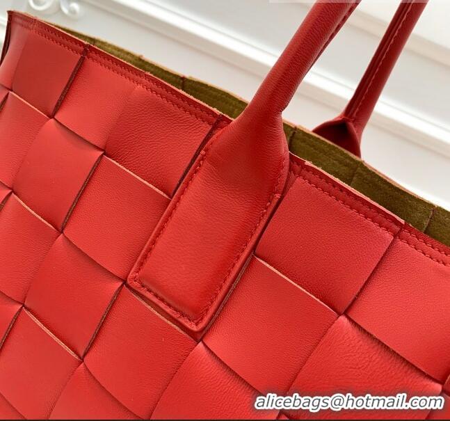 Top Discount Bottega Veneta Medium Tote Bag in Maxi Woven Leather BV01023 Red