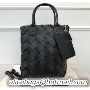 Famous Brand Bottega Veneta Maxi Cabat 30 Tote in Woven Nappa Lambskin BV12603 All Black