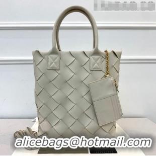 Cheap Price Bottega Veneta Maxi Cabat 30 Tote in Woven Nappa Lambskin BV12603 All White