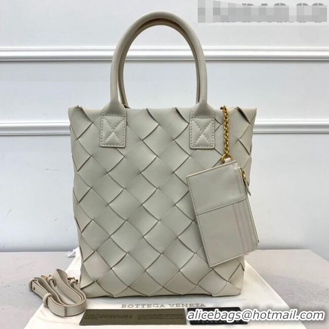 Cheap Price Bottega Veneta Maxi Cabat 30 Tote in Woven Nappa Lambskin BV12603 All White