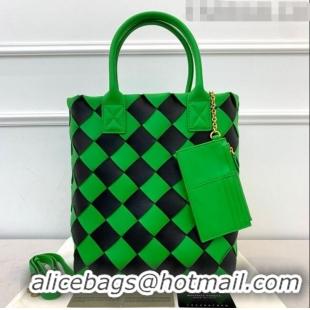 Pretty Style Bottega Veneta Maxi Cabat 30 Tote in Woven Nappa Lambskin BV12603 Bright Green