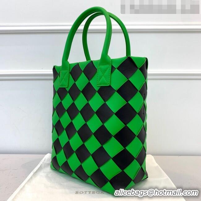 Pretty Style Bottega Veneta Maxi Cabat 30 Tote in Woven Nappa Lambskin BV12603 Bright Green