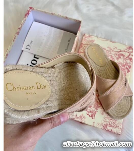 Inexpensive Dior Granville Embroidered Cotton Mule Sandals CD1559 Cream