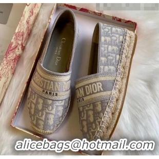 Trendy Design Dior Granville Dior Oblique Embroidered Cotton Espadrille CD1562 Grey