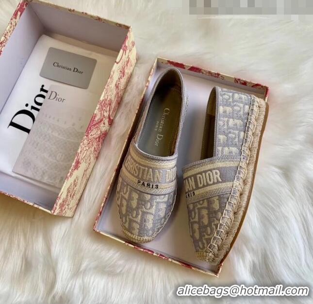 Trendy Design Dior Granville Dior Oblique Embroidered Cotton Espadrille CD1562 Grey