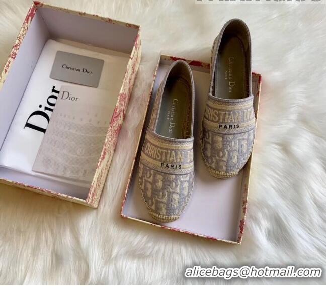 Trendy Design Dior Granville Dior Oblique Embroidered Cotton Espadrille CD1562 Grey