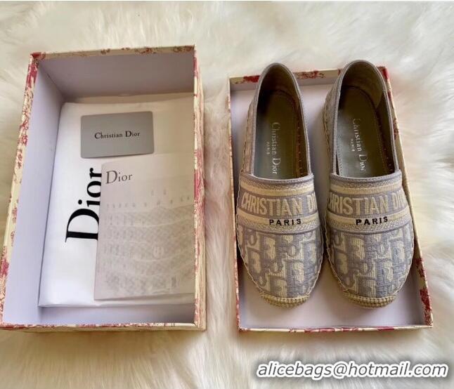 Trendy Design Dior Granville Dior Oblique Embroidered Cotton Espadrille CD1562 Grey