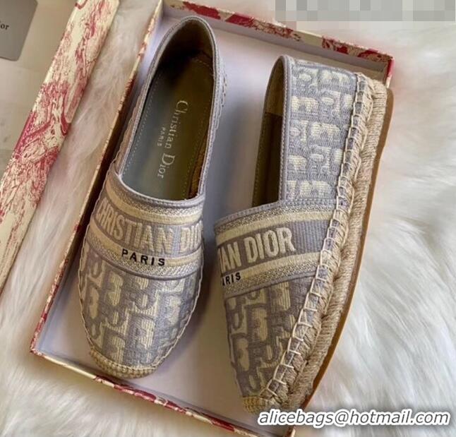 Trendy Design Dior Granville Dior Oblique Embroidered Cotton Espadrille CD1562 Grey