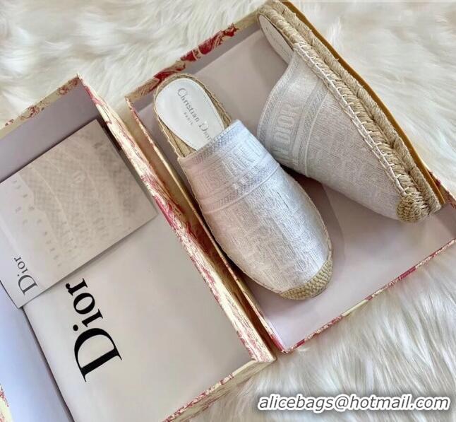 Popular Style Dior Granville Dior Oblique Embroidered Cotton Mule CD1566 Grey