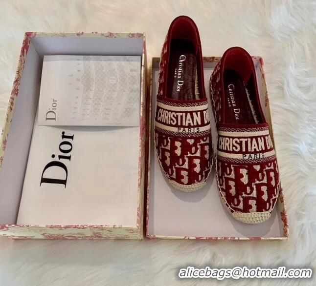 Well Crafted Dior Granville Dior Oblique Embroidered Cotton Mule CD1566 Burgundy