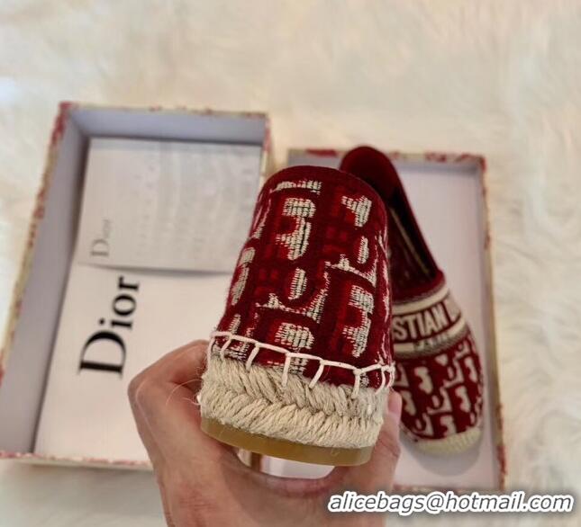 Well Crafted Dior Granville Dior Oblique Embroidered Cotton Mule CD1566 Burgundy