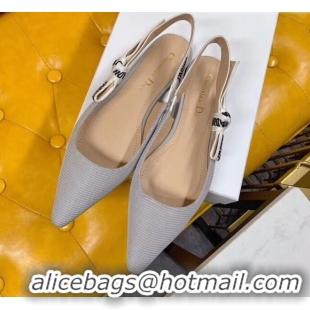 Popular Style Dior J'Adior Slingback Flats in Technical Fabric CD1801 Grey