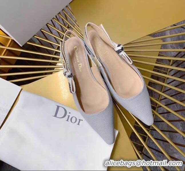 Popular Style Dior J'Adior Slingback Flats in Technical Fabric CD1801 Grey