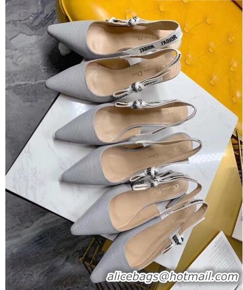 Popular Style Dior J'Adior Slingback Flats in Technical Fabric CD1801 Grey