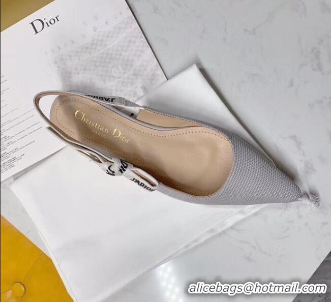 Popular Style Dior J'Adior Slingback Flats in Technical Fabric CD1801 Grey