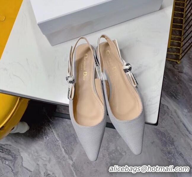 Popular Style Dior J'Adior Slingback Flats in Technical Fabric CD1801 Grey