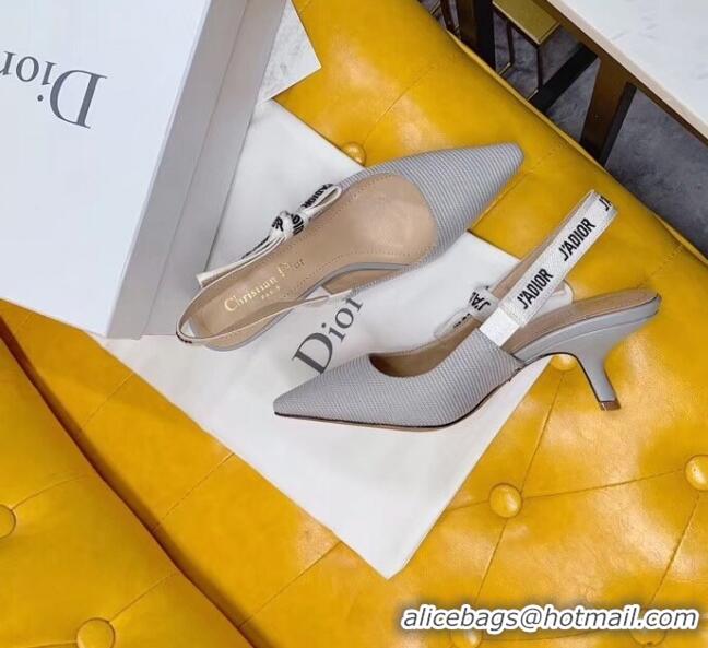 Inexpensive Dior J'Adior Slingback Pumps in Technical Fabric CD1802 Grey 6.5cm Heel 2020