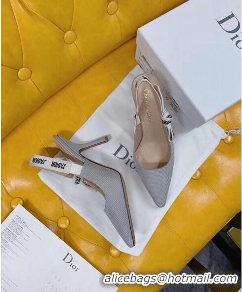 Low Cost Dior J'Adior Slingback Pumps in Technical Fabric CD1803 Grey 9.5cm Heel 2020