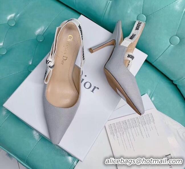 Low Cost Dior J'Adior Slingback Pumps in Technical Fabric CD1803 Grey 9.5cm Heel 2020