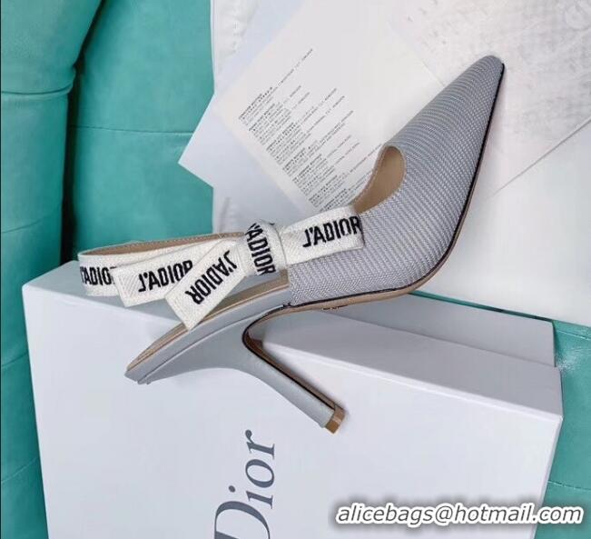 Low Cost Dior J'Adior Slingback Pumps in Technical Fabric CD1803 Grey 9.5cm Heel 2020