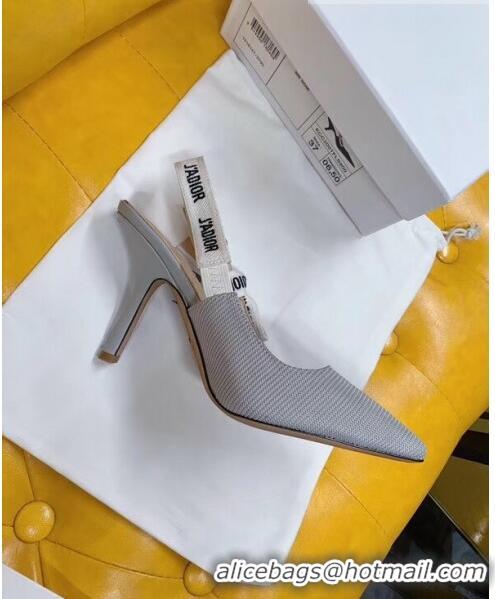 Low Cost Dior J'Adior Slingback Pumps in Technical Fabric CD1803 Grey 9.5cm Heel 2020