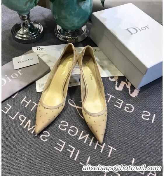 Cheapest Dior J'adior D-Moi Point Heel 65mm Pump in Dotted CD1806 Mesh Beige 2019